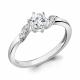 Серебряное кольцо AQUAMARINE А68927А с фианитом