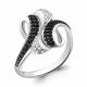 Серебряное кольцо AQUAMARINE А68950АЧ с фианитом и ювелирным кристаллом