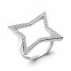 Серебряное кольцо AQUAMARINE А68968А с фианитом