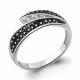 Серебряное кольцо AQUAMARINE А68981АЧ с фианитом и ювелирным кристаллом
