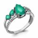 Серебряное кольцо AQUAMARINE А6900309А с фианитом и агатом