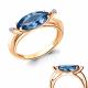 Кольцо из золочёного серебра AQUAMARINE А6900893А-пк с фианитом и Лондон топазом