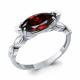 Серебряное кольцо AQUAMARINE А6900903 с фианитом и гранатом