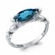 Серебряное кольцо AQUAMARINE А6900993 с фианитом и Лондон топазом