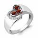 Серебряное кольцо AQUAMARINE А6901203А с фианитом и гранатом