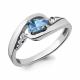 Серебряное кольцо AQUAMARINE А6901705А с топазом и фианитом