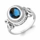 Серебряное кольцо AQUAMARINE А6901893А с фианитом и Лондон топазом