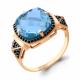 Кольцо из золочёного серебра AQUAMARINE А6902388Ч-п с турмалином и ювелирным кристаллом