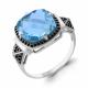 Серебряное кольцо AQUAMARINE А6902388Ч с турмалином и ювелирным кристаллом