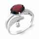 Серебряное кольцо AQUAMARINE А6902485А с фианитом и гранатом