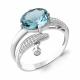 Серебряное кольцо AQUAMARINE А6902488А с фианитом и турмалином