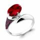 Серебряное кольцо AQUAMARINE А6902585В с фианитом и гранатом