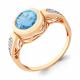 Кольцо из золочёного серебра AQUAMARINE А6902688А-п с фианитом и турмалином