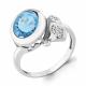 Серебряное кольцо AQUAMARINE А6902788А с фианитом и турмалином