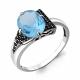 Серебряное кольцо AQUAMARINE А6902892Ч с топазом и ювелирным кристаллом