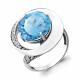 Серебряное кольцо AQUAMARINE А6903088А с фианитом и турмалином