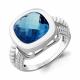 Серебряное кольцо AQUAMARINE А6903493А с фианитом и Лондон топазом