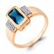 Кольцо из золочёного серебра AQUAMARINE А6903593А-п с фианитом и Лондон топазом