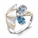 Серебряное кольцо AQUAMARINE А6903882 с топазом