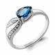 Серебряное кольцо AQUAMARINE А6904108А с фианитом и Лондон топазом