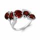 Серебряное кольцо AQUAMARINE А6904403А с фианитом и гранатом