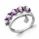 Серебряное кольцо AQUAMARINE А6904704А с фианитом и аметистом