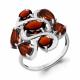 Серебряное кольцо AQUAMARINE А6904803 с фианитом и гранатом