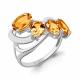 Серебряное кольцо AQUAMARINE А6905106 с фианитом и цитрином