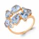 Кольцо из золочёного серебра AQUAMARINE А6905202А-пк с топазом и фианитом
