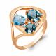 Кольцо из золочёного серебра AQUAMARINE А6905462-п с топазом, фианитом и Лондон топазом