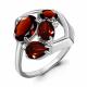 Серебряное кольцо AQUAMARINE А6905603А с фианитом и гранатом