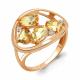Кольцо из золочёного серебра AQUAMARINE А6905806А-п с фианитом и цитрином