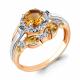 Кольцо из золочёного серебра AQUAMARINE А6906506АЕ-пк с фианитом и цитрином