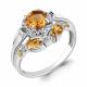 Серебряное кольцо AQUAMARINE А6906506АЕ с фианитом и цитрином