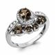 Серебряное кольцо AQUAMARINE А6906701А с фианитом и раухтопазом