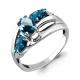 Серебряное кольцо AQUAMARINE А6906808 с фианитом и Лондон топазом