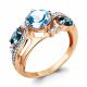 Кольцо из золочёного серебра AQUAMARINE А6906962А-п с топазом, фианитом, миксом камней и Лондон топазом