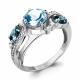 Серебряное кольцо AQUAMARINE А6906962А с топазом, фианитом, миксом камней и Лондон топазом