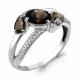 Серебряное кольцо AQUAMARINE А6907001А с фианитом, кварцем и раухтопазом