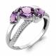 Серебряное кольцо AQUAMARINE А6907004А с фианитом и аметистом