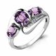 Серебряное кольцо AQUAMARINE А6907204А с фианитом и аметистом