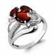 Серебряное кольцо AQUAMARINE А6907603А с фианитом и гранатом