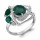 Серебряное кольцо AQUAMARINE А6907809А с фианитом и агатом