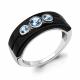 Серебряное кольцо AQUAMARINE А6911405 с топазом и керамикой