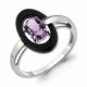 Серебряное кольцо AQUAMARINE А6911504 с аметистом и керамикой