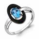 Серебряное кольцо AQUAMARINE А6911505 с топазом и керамикой