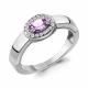 Серебряное кольцо AQUAMARINE А6911704А с фианитом и аметистом