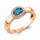 Кольцо из золочёного серебра AQUAMARINE А6911708А-пк с фианитом и Лондон топазом