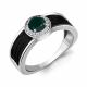 Серебряное кольцо AQUAMARINE А6911809А с фианитом, агатом и керамикой