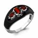 Серебряное кольцо AQUAMARINE А6912003 с гранатом и керамикой